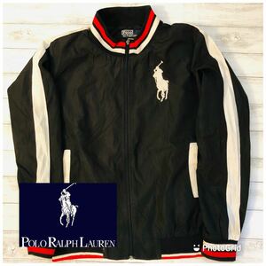 ラルフローレン　Polo by Ralph Lauren S ビッグポニー　ナイロンジャケット　ナイロンブルゾン　ブラック