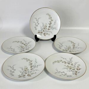ノリタケARIELLE プレート 21㎝　5枚　お皿　食器 金彩　昭和レトロ　のりたけ　プレート皿 中古
