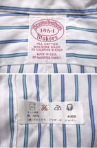 90s Vintage MADE IN USA Brooks Brothers ブルックスブラザーズ ブロード ボタンダウン ストライプ シャツ　14 1/2-1 USA製_画像4