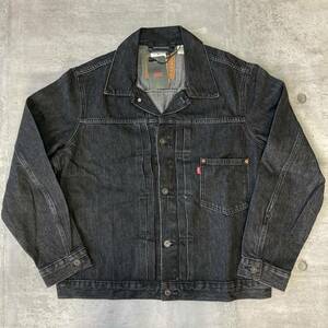 1円 未使用　LEVI'S PREMIUM 1st 先染め　ブラック 大戦復刻　リーバイス ファースト ビッグe ビンテージ　デニムジャケット ジージャン