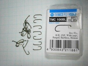 ★ティムコ・フック/TMC-100BL #18 (25本入) バーブレス、軽量ドライ用