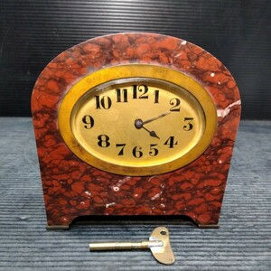 ⑩コレクター放出品 RA 可動品 古い 置時計 ゼンマイ式 ネジ巻 手巻 古時計 アンティーク コレクション 昭和レトロ