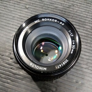 コニカミノルタ KONICA MINOLTA レンズのみ MC ROKKOR-PF 1:1.7 f=50mm 光学機器 カメラ 一眼レフ 撮影機器