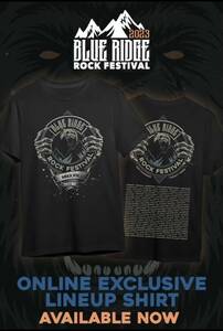 Новый неокрытый BabyMetal BabyMetal FES Официальный T -Fore Blue Ridge Rock Fest 2023 Online Exclusive Sline Rush L Size Baby Metal