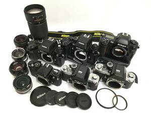 ☆ Nikonまとめ 2 ☆ Nikon FE + F2 x2 + F4 x2 + F100 + AF NIKKOR 80-200mm 1:2.8 他レンズ4本 ニコン フィルム一眼レフカメラ