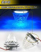 【残りわずか】 LEDサイドマーカー トラック用 2個set 12V24V兼用 路肩灯機能付 ライムグリーン ウエンレ 青2個セッ_画像4