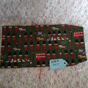  book cover library book@size*.. cat London green polka dot cotton .... hand made 