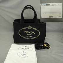 （73）PRADA　プラダ　カナパ　キャンバス　ネイビー　2WAY　バッグ　トートバッグ　美品　中古　　レディース　1BG439　ZKI　F0216_画像9