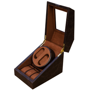  wristwatch storage case 5ps.@ for winding machine 2 ps self-winding watch up function imitation leather self-winding watch clock collection OY-01 Brown (BR)