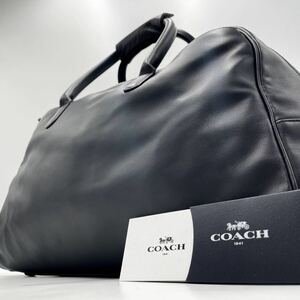 1円 コーチ COACH ボストンバッグ 旅行カバン レザー 革 ブラック 黒 メンズ レディース