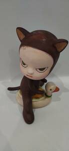 【模写】奈良美智 Yoshitomo Nara Harmless Kitty 木 フィギュア acrylic on wood 28CM