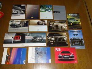 # foreign automobile catalog 15 pcs. set # Mercedes * Benz Cadillac Escalade Hummer H2 Explorer - Cherokee BMW Citroen C4 Audi R8