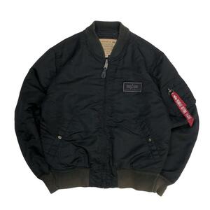 【L】USA 古着 ミリタリー アルファインダストリーズ ALPHA INDUSTRIES MA-1 フライトジャケット ブラック