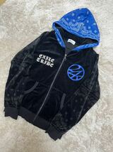 24Karats ジップ パーカー ベロア フードバンダナ柄 2WAY ノースリーブ 正規品 EXILE LDH 3代目_画像2