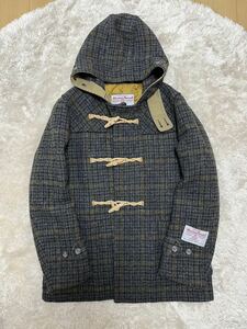 美品 Harris Tweed Navy ダッフルコート 48 グレー系 日本製 ノリーズ