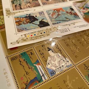 日本郵便 切手 1600円分 源氏物語 百人一首 紫式部日記絵巻 80円切手