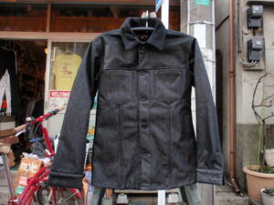 数回使用のみ！日本製　リーツテイラー「ザズー」　内ボア仕様の黒いシャツジャケット　サイズM