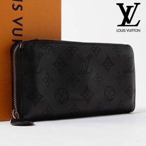 ★極美品★一スタ LOUIS VUITTON ルイヴィトン 長財布 ロングウォレットファスナー モノグラムパターン マヒナ ブラック ユニセックス