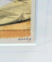 額装　石版画　小磯良平　玉子のある静物　複製画　壁掛け　インテリア　アート　美術　絵画　木製額縁サイズ　44cm×50cm_画像4