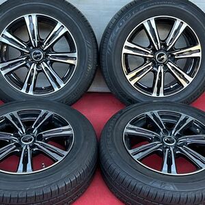 70%溝有。MID Euro Speed ユーロスピード16インチ×6.5J＋38 PCD114.3 5穴BRIDGESTONE 205/65R16ラジアル4本。アルファードエスティマ C-HR