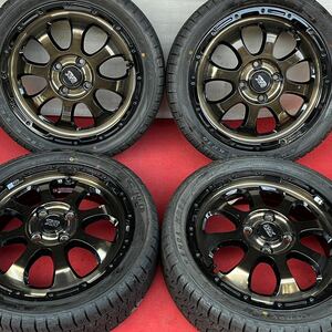 70%溝有。MAD CROSS マッドクロス 15インチ× 4.5J +45 PCD100/4穴KENDA KR36 165/50R15スタッドレス4本。ハスラー キャスト アクティバ 等