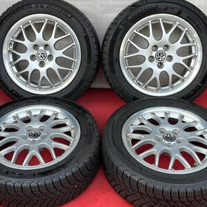 70%溝有。VW 純正 BBS RS771 ゴルフ4 IV 16インチ× 6.5J +42 PCD100 5穴MICHELIN 205/55R16スタッドレス4本。 ポロ クロスポロ ボーラ等に