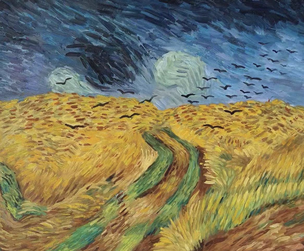 ◆Arte Moderno◆Pintura☆Pintura al óleo★No. F20☆Campo de trigo de Van Gogh en el que vuelan los cuervos ☆Compra inmediata disponible/copia, cuadro, pintura al óleo, otros