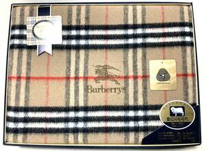Burberrys バーバリー ノバチェック 高級純毛毛布 オーストラリア サクソン羊 ウール100％ 140x200cm 西川産業 日本製 未使用