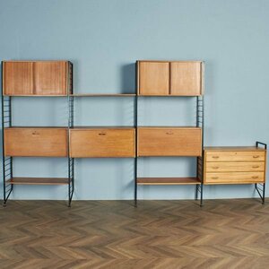 [73044] England Ladderax Staples wall unit shelf living board wall surface storage cupboard 4 row cheeks Vintage lada Lux 