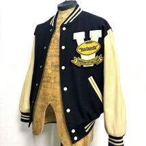 M 美品 当時物 90s VAN JACKET 袖革 レザー スタジャン レトロ オールド ビンテージ トラッド アワード ブルゾン アイビー IVY 昭和 古着_画像10