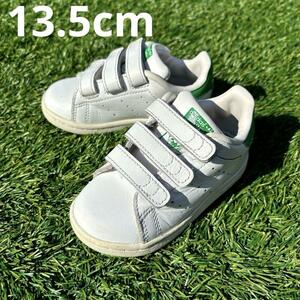  Kids 13.5cm superior article adidas Adidas Stansmith sneakers velcro touch fasteners V3 child child KIDS shoes white green 135mm