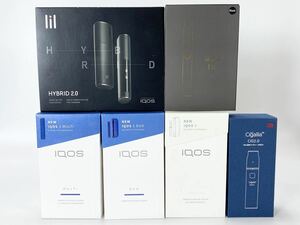 【電子タバコ本体5セット】アイコス IQOS 3+IQOS 3DUO+ IQOS MULTI+iQOS HYBRID 2.0+GXG+cigallia 動作品