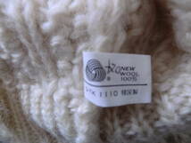 グリーンホーク　Green hawk 毛　100％　メンズ　セーター　フィッシャーマン　アラン　ニット　ウール　Ｌサイズ　アイボリー　暖かい　_画像5