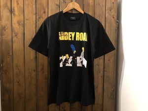 新品●シンプソンズ　アビイロード　パロディ　プリントTシャツ［L］●テレビアニメ/ビートルズ