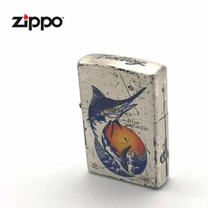 ZIPPO/ジッポ Blue marlin カジキ ブルーマリン 1995年製 オイルライター 着火確認済み 魚