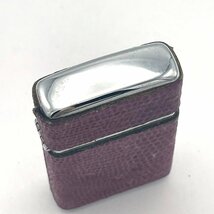 ZIPPO/ジッポ オイルライター 革巻き パープル 着火確認済み レザーカバー_画像4