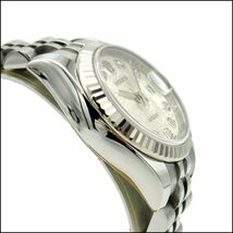 TS ROLEX/ロレックス デイトジャスト レディース腕時計 179174G K18WG/SS 10Pダイヤ コンピューター文字盤 自動巻き G番_画像4