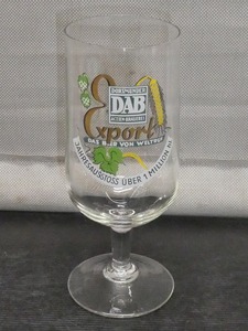 ●DAB Export ダブ エクスポート 金縁 ロゴ入り ビールグラス ゴブレット ドイツビール 目盛り ピルスナービアグラス コレクション●