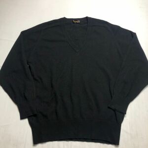 カシミヤ100% ニットセーター　サイズL cashmere100% V首　ニットセーター　メンズ　紳士　ゴルフ　2-281