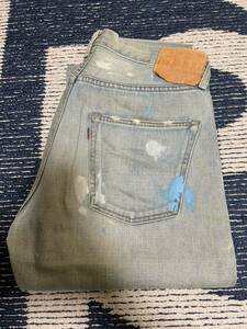 LEVI'S VINTAGE CLOTHING LVC リーバイス 501XX 1955年 復刻モデル 赤耳 パッチワーク 日本製 ビンテージ ヴィンテージ W34 ヒゲ