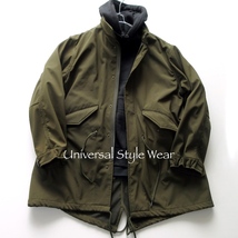 【Universal Style Wear ユニバーサルスタイルウェア】M-65 フィッシュテール ミリタリー モッズコート オリーブ Lサイズ!!_画像1