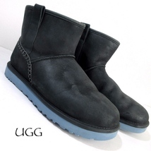 【UGG アグ】海男の冬スタイルに◎ ムートン レザーブーツ 黒!! （CLASSIC MINI STITCH ショート シープスキン ロンハーマン取扱ブランド）_画像1