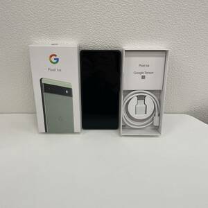 【HPF-2595②】 Google Pixel 6a 128GB Sage 付属品付 グリーン 判定〇 SIMなし 初期化済 スマートフォン 動作確認済み 現状保管品