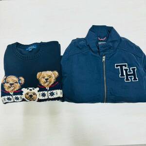 【IK-26275】 POLO RALPH LAUREN セーター ベア ジャケット 2点セット ポロ ラルフローレン キッズ 140 M 10-12 古着 ブランド