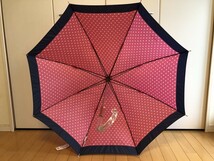 ☆新品☆kate spadeケイトスペード/可愛い長傘雨傘/ドットピンク×紺_画像3