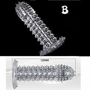 イボイボコンドーム型 2種セット 厚口シリコン 粒々つぶつぶ イボ付き .aペニスリング 特殊 ゴム サック スリーブ 早漏防止 匿名OK送料無料の画像3