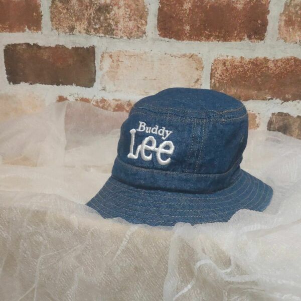 Leeリー デニムバケットハット 帽子 バケハ ロゴ刺繍 小さめサイズ48cm