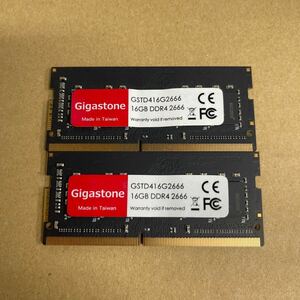 G90 Gigastone ノートPCメモリ　16GB DDR4 2666 2枚 動作確認品