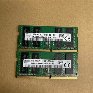 H54 SK hynix ノートPCメモリ 16GB 2Rx8 PC4-2400T 2枚 動作確認品