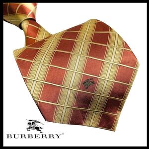 ◆美品◆ burberry バーバリー ネクタイ ボルドー ホースロゴ チェック